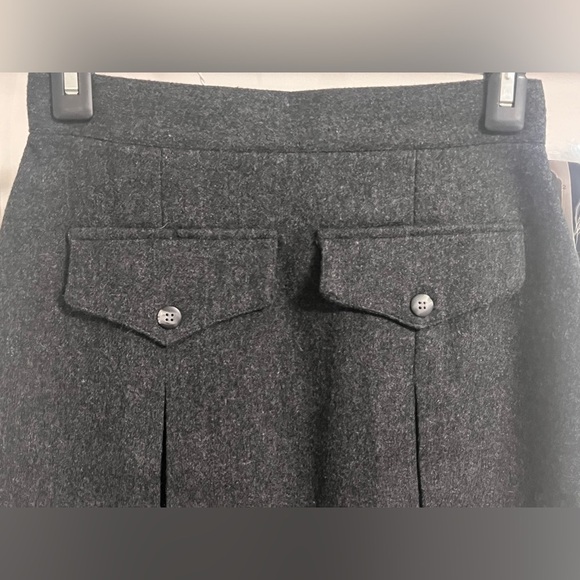NWT Vintage Tracy Evens Wool-Like Charcoal Gray Preppy Skirt - Picture 6 of 11